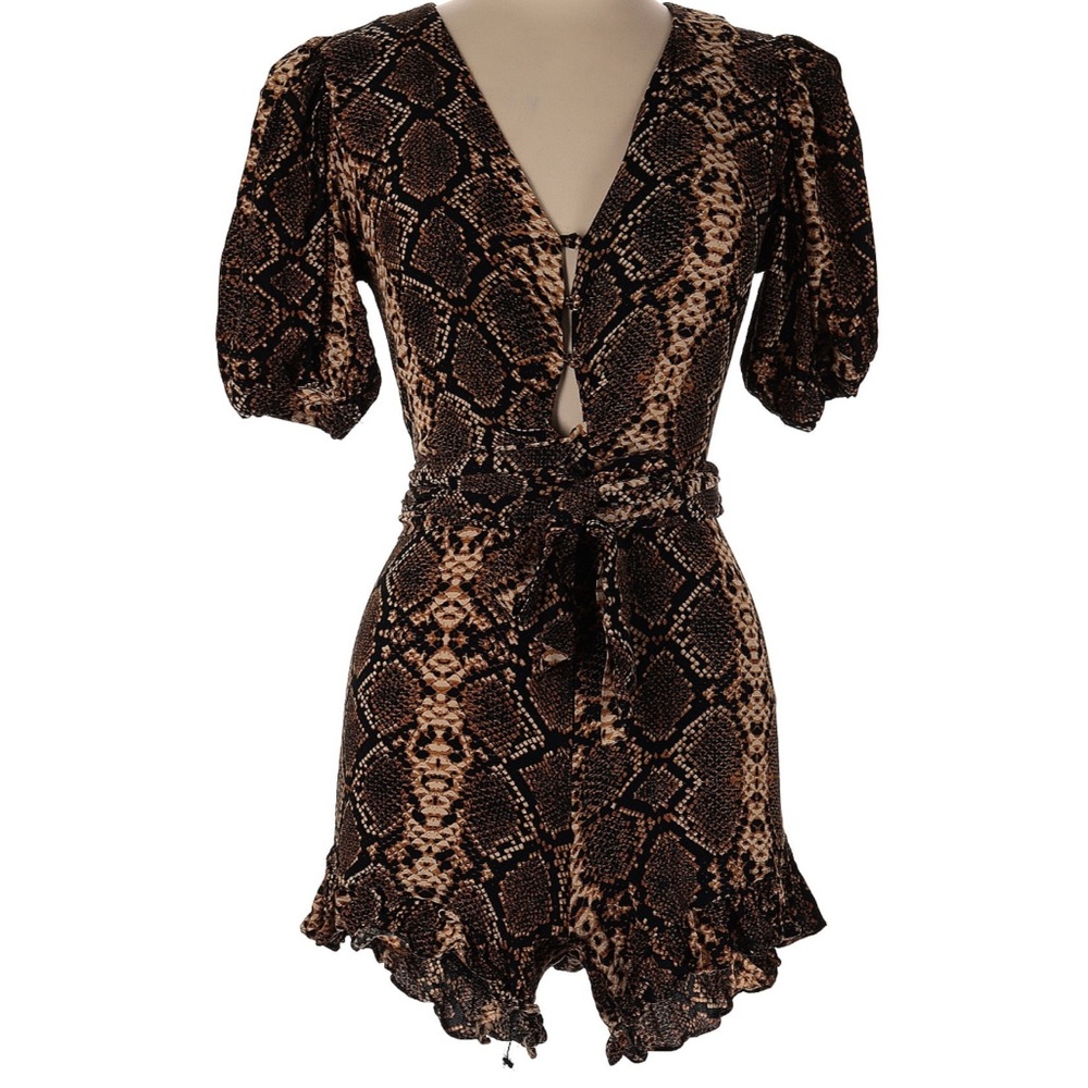Olivaceous Black and Gold Animal Print Dress